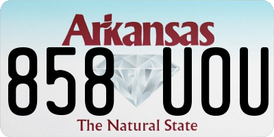 AR license plate 858UOU