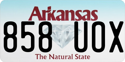 AR license plate 858UOX