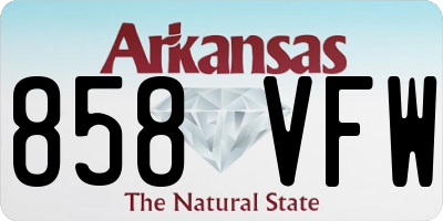 AR license plate 858VFW