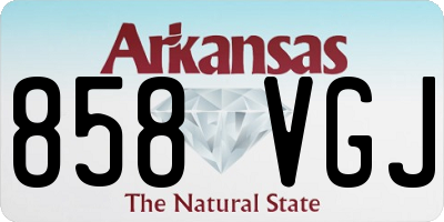 AR license plate 858VGJ