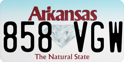 AR license plate 858VGW