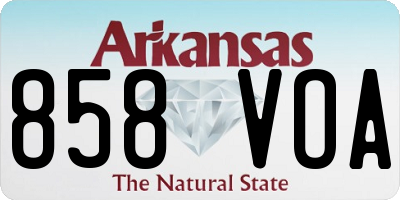 AR license plate 858VOA