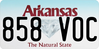 AR license plate 858VOC
