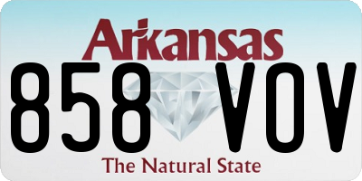 AR license plate 858VOV