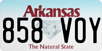 AR license plate 858VOY