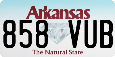AR license plate 858VUB