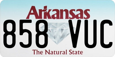 AR license plate 858VUC