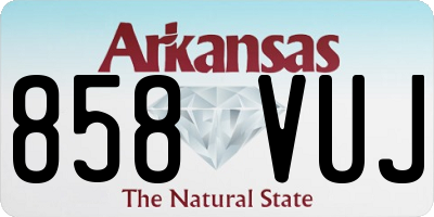 AR license plate 858VUJ
