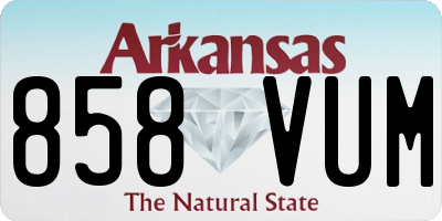AR license plate 858VUM