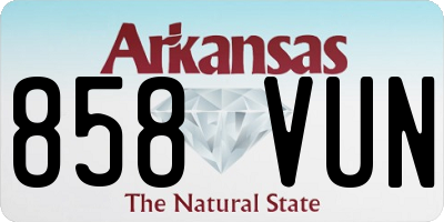 AR license plate 858VUN