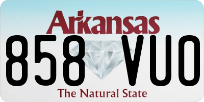 AR license plate 858VUO