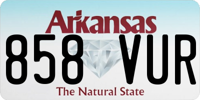 AR license plate 858VUR