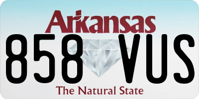AR license plate 858VUS