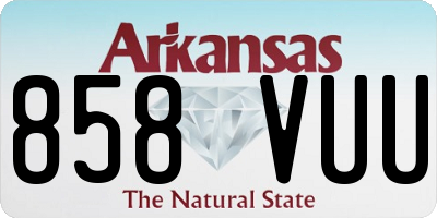 AR license plate 858VUU
