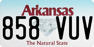 AR license plate 858VUV