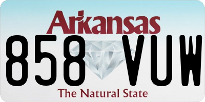AR license plate 858VUW