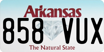 AR license plate 858VUX