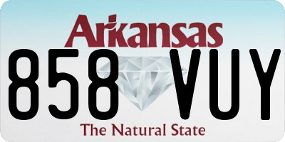 AR license plate 858VUY
