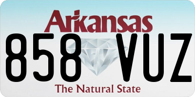 AR license plate 858VUZ