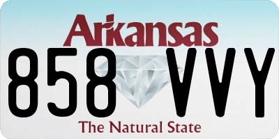 AR license plate 858VVY