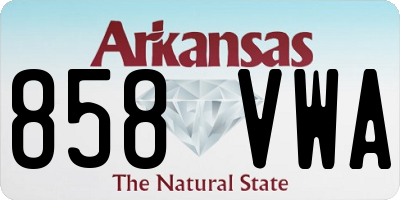 AR license plate 858VWA