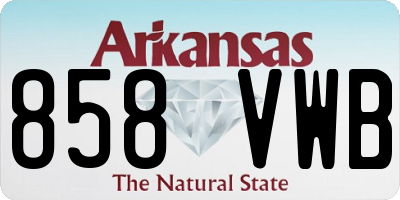 AR license plate 858VWB