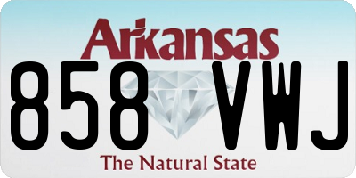 AR license plate 858VWJ