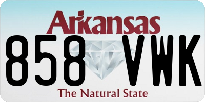 AR license plate 858VWK
