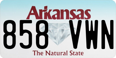 AR license plate 858VWN