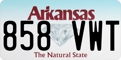 AR license plate 858VWT
