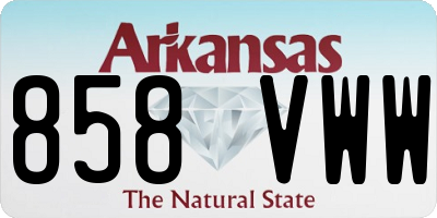 AR license plate 858VWW