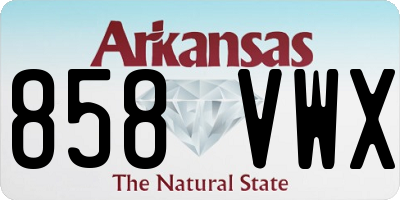 AR license plate 858VWX