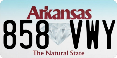 AR license plate 858VWY