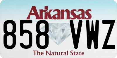 AR license plate 858VWZ