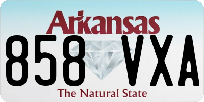 AR license plate 858VXA