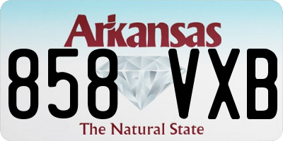 AR license plate 858VXB