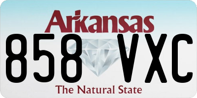 AR license plate 858VXC