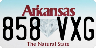AR license plate 858VXG