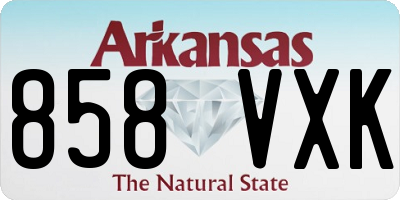 AR license plate 858VXK