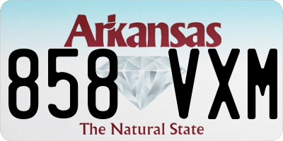 AR license plate 858VXM