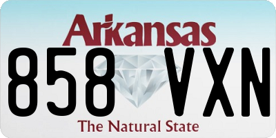 AR license plate 858VXN