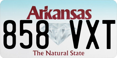 AR license plate 858VXT