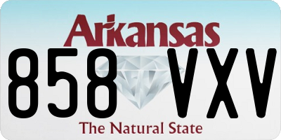 AR license plate 858VXV