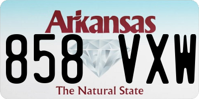AR license plate 858VXW