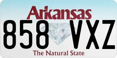 AR license plate 858VXZ
