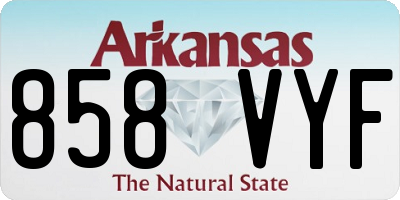 AR license plate 858VYF