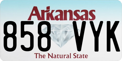 AR license plate 858VYK