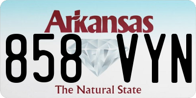 AR license plate 858VYN