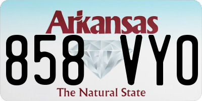 AR license plate 858VYO