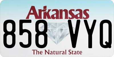 AR license plate 858VYQ